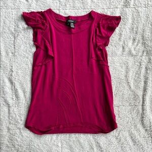 Karen Kane Lush Pink Ruffle Sleeve Top